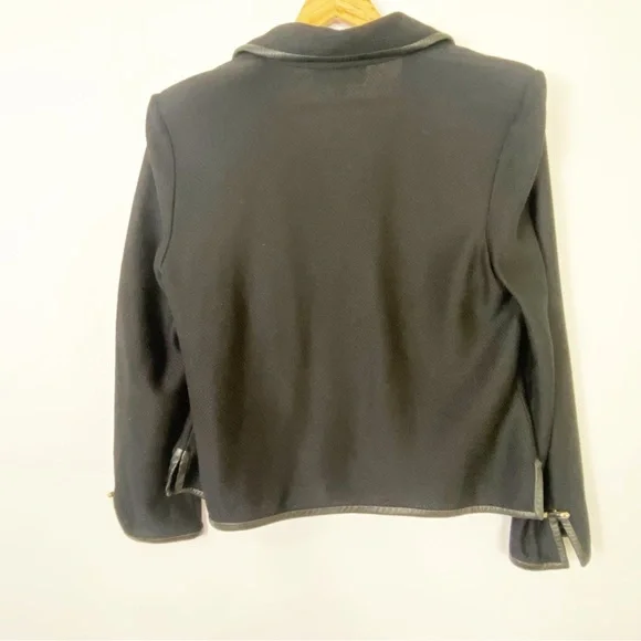 St. John Black Jacket Blazer Sophisticated Chic WorkCareer Embellished SIze 12 - Picture 2 of 10